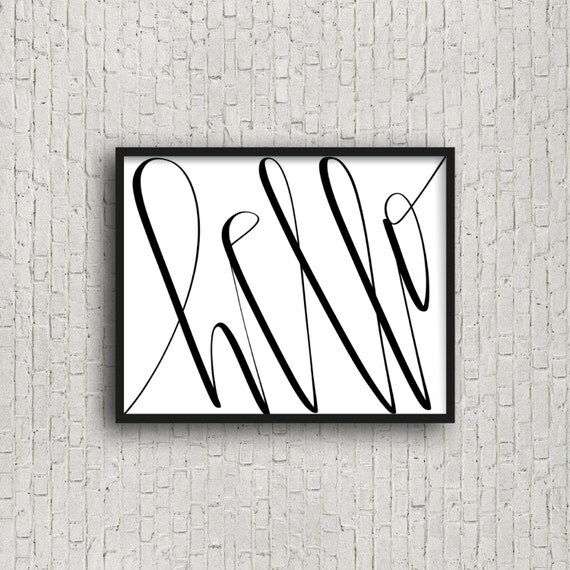 Hello Hello Sign Instant Download Prints Printable Sign