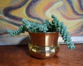 Free Shipping - Mid Century Brass Planter, Brass Pot, Hollywood Regency Plant Pot