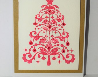 Items similar to Christmas Tree Card, Christmas Greeting Card, 5x7 ...