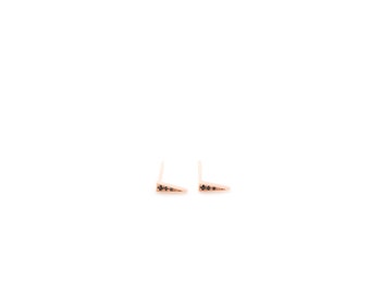 14k rose gold dagger studs