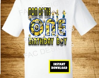 Minions Birthday Girl, Mom of the birthday boy, Minions Birthday ShirT, Minions Birthday Iron On Transfer, DIGITAL FILE