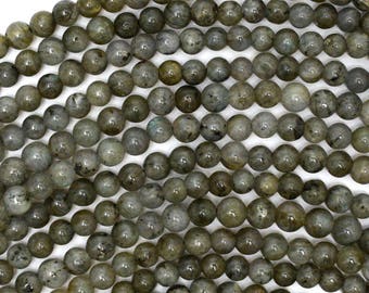 4.5mm grey labradorite round beads 15.5" strand 39004