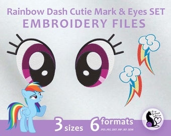 pes files rainbow dash eyes embroidery machine design