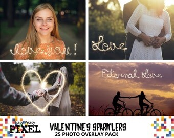 VALENTINES SPARKLERS, WORDART, Sparklers Overlays, Photoshop Overlays, Quotes, Love, Valentines, Valentines Day, Clipart