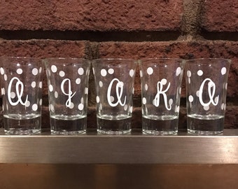 Personalized Shot Glasses, Monogram Shot Glass, Initial Shot Glass, Birthday Shot Glasses, Big Little Shot Glasses