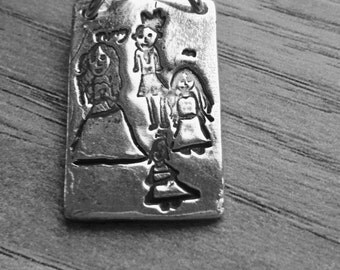 Bespoke silver pendant ... Capture that special memory in child's drawing. A treasured memory
