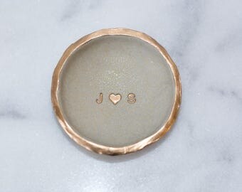 Custom Gold Glitter Ring Dish, Gold Glitter Jewelry Storage, Custom Clean Modern Decor, Gold Glitter Custom Ring Bowl