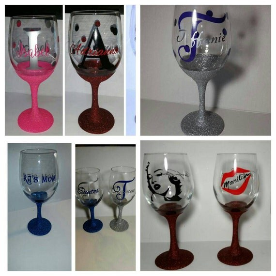 items similar to custom made glitter wine glasses decals items similar to custom made glitter wine glasses decals