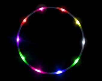 The Hoop Shop® LED Hula Hoop - 14 Color Strobing LED Hula Hoop Lights - 3/4" Inch HDPE Tubing - 7 Flashing Colors - Technicolor Prism
