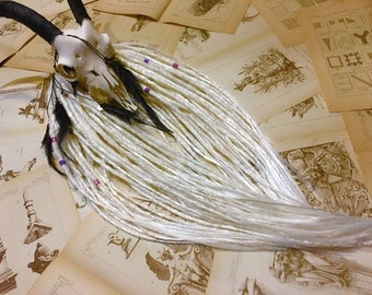Snow White Synthetic Dreads Double or Single Ended Dreadlocks Fall Hair Extensions x10 or FULL SET dreadlocks 20 inches BASILISK