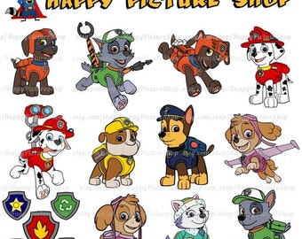 Paw Patrol SVG Cutting File in Svg, Eps, Dxf, and Jpeg Format for Cricut and Silhouette INSTANT DOWNLOAD