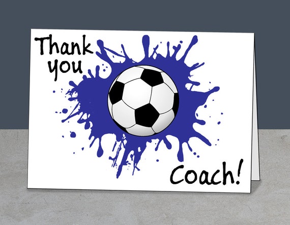 Soccer Thank You Soccer Coach Card Coach Gift Instant