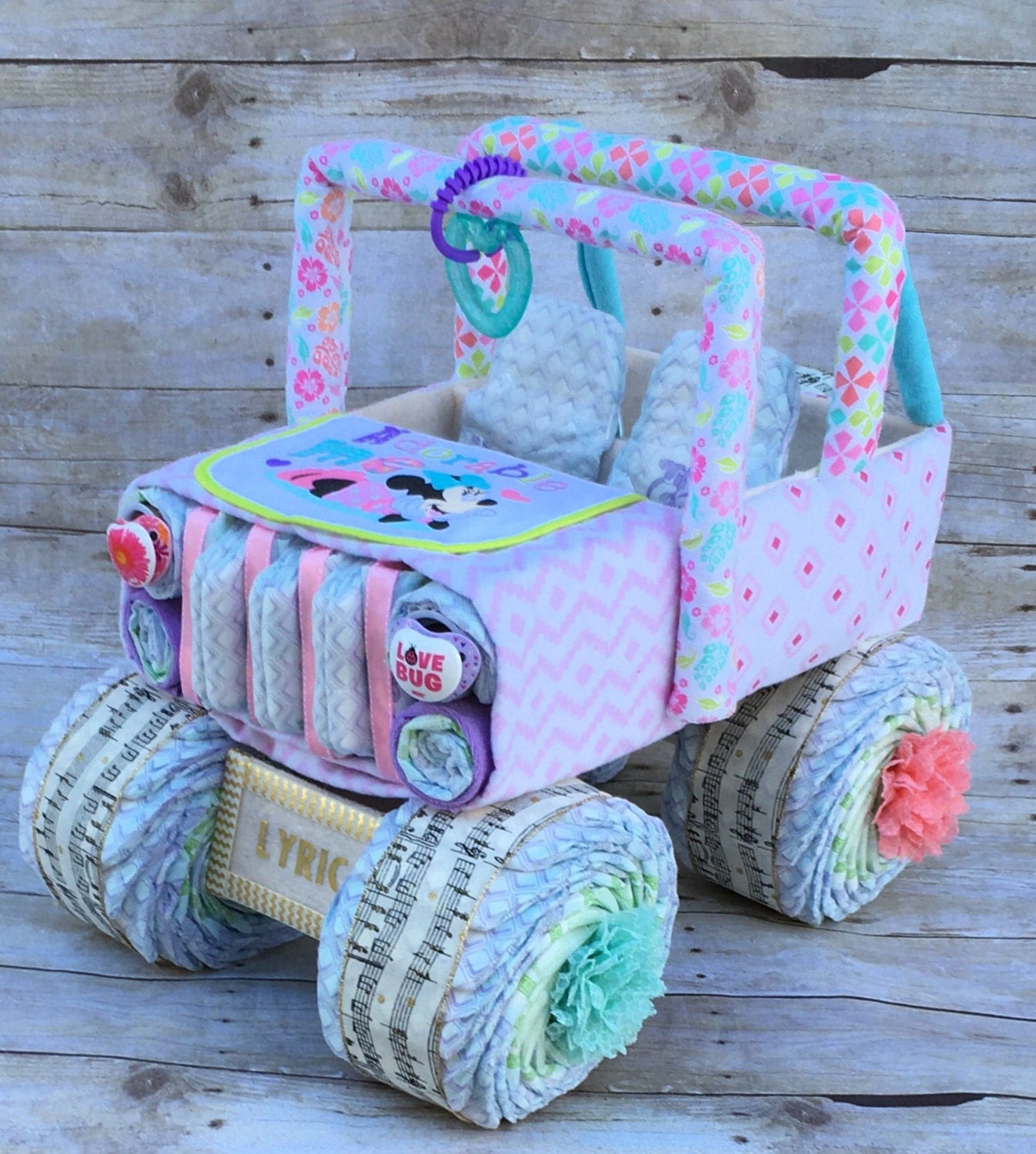 diaper cake cakes jeep shower decorations diapers gift centerpiece centerpieces toy gifts unicorn pink idea cool elephant mom else