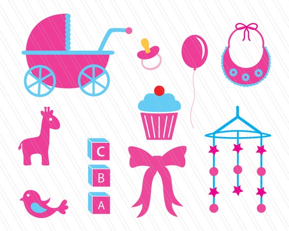 Baby shower cliparts, baby shower, girl baby shower, svg ...