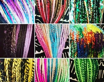 Custom Synthetic Dreads, Rave, Festival, Cosplay, Goth, Pastel, Cyber