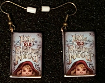 Little Red Riding Hood Book Earrings