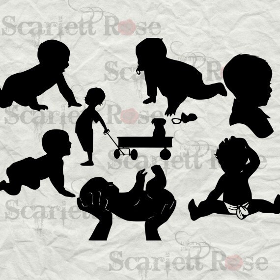 Download Baby Boy Silhouette SVG Bundle cutting file clipart in svg ...