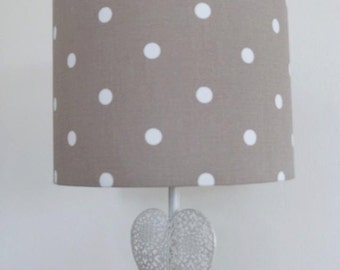 Brown and Cream Dotty Fabric Lamp Shade