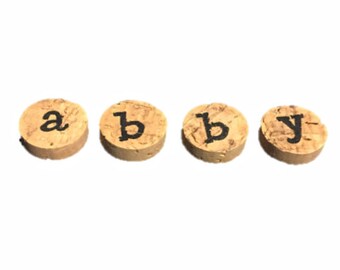 Personalized Magnets, Wine Cork Magnets, Fridge Magnets, Name Magnets, Wine Lovers, Refrigerator Magnets, Wine Theme Magnets, Gift for Her