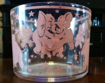 Vintage Hazel Atlas Pink Elephant Ice Bucket