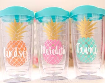 Pineapple Tumbler, Pineapple Cup, Beach Tumbler, Pool Tumbler, Weekend Getaway Tumblers, Southern Preppy cup, Girls Weekend Cup, monogram