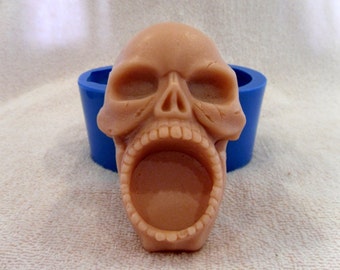 Skull with big mouth - silicone mold for soap and candles making mould molds halloween