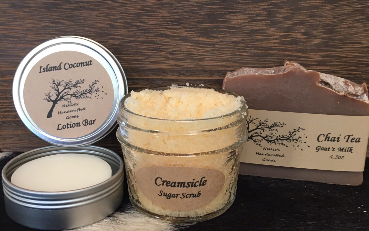 Homemade Sugar Scrub Lotion Bar Soap Bar Combo Pack