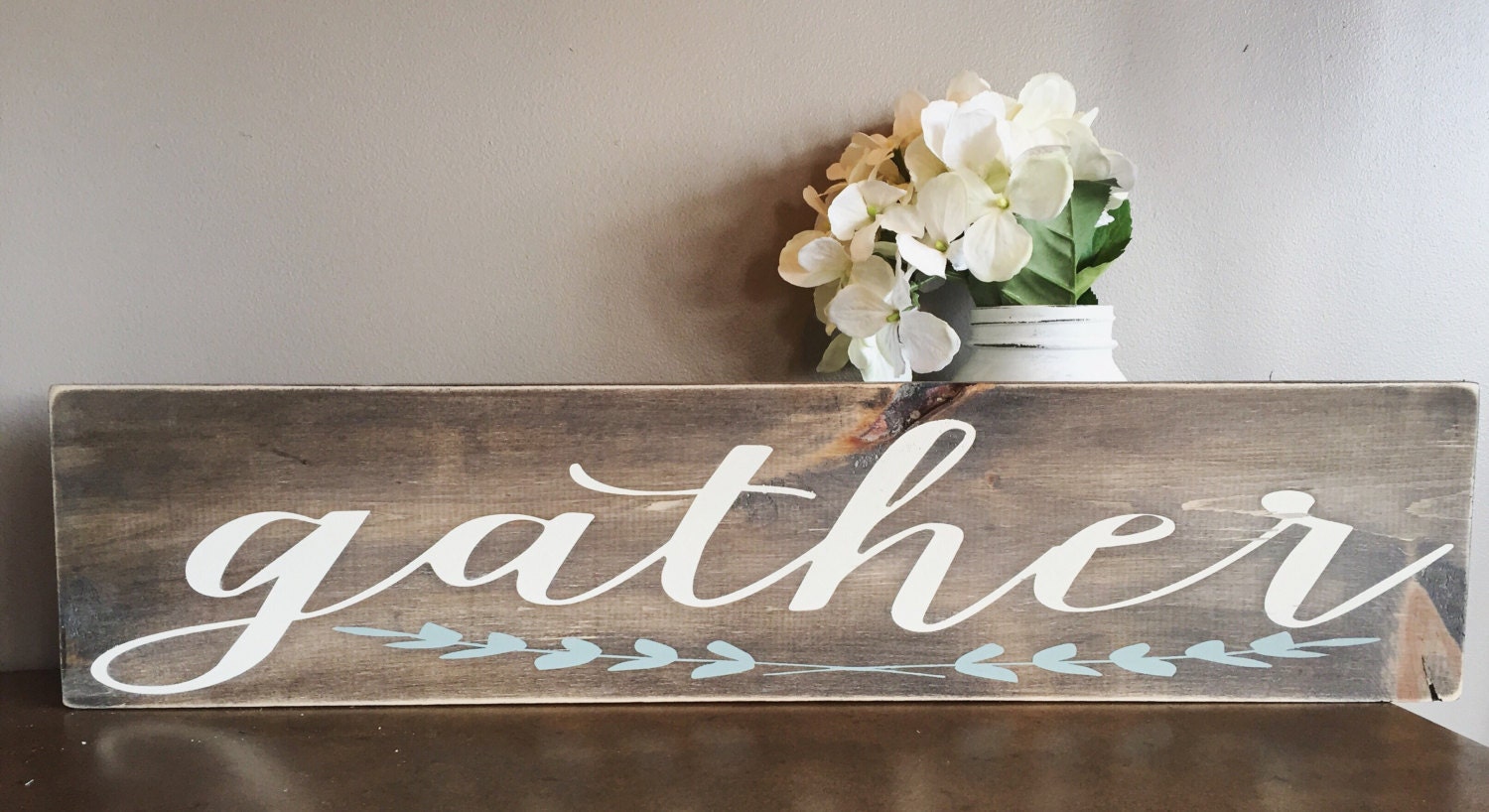 Gather Sign / Rustic Gather / Kitchen Signs / Handmade Signs
