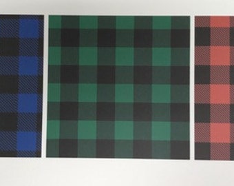 12" x 18" Plaid Printed Vinyl Sheets