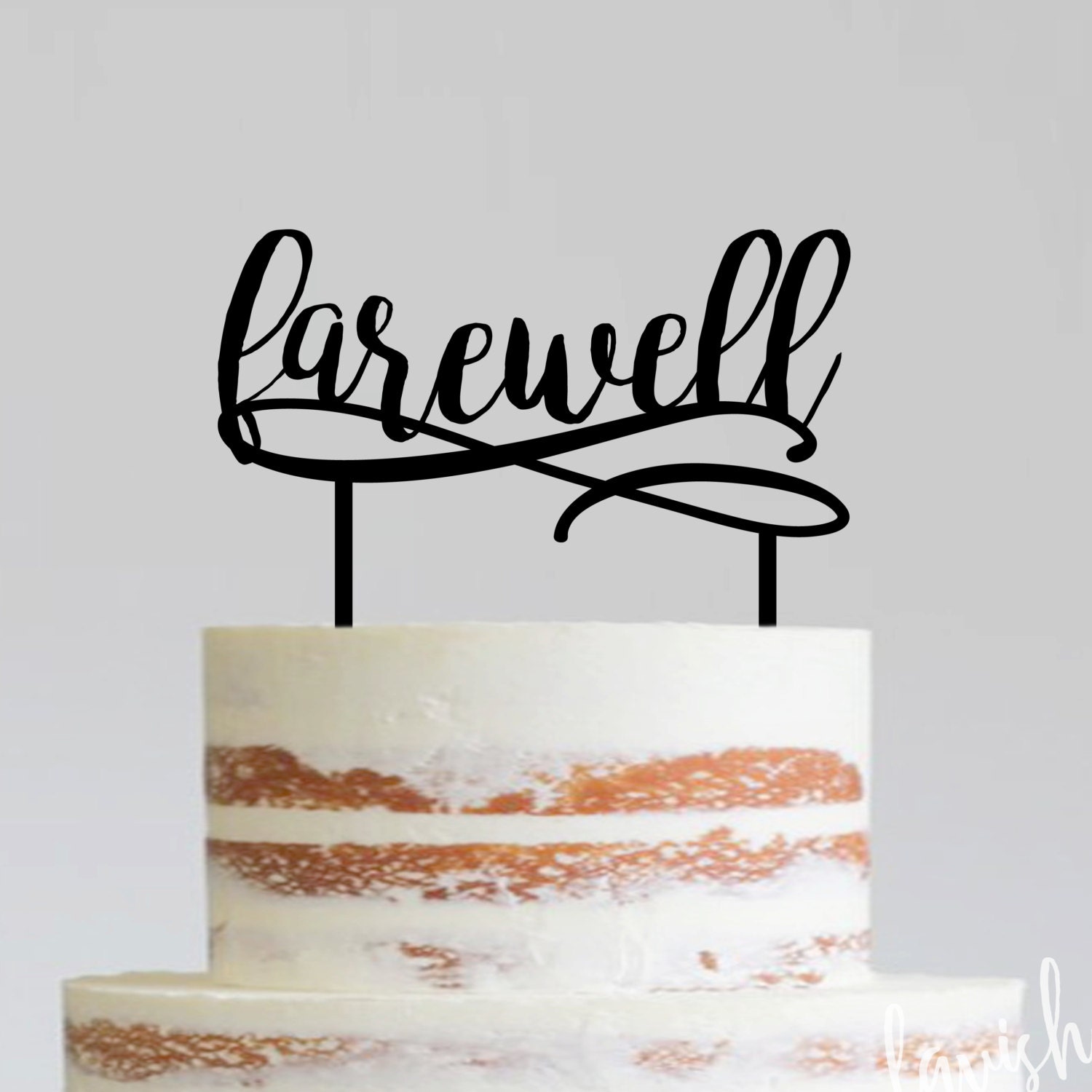 FAREWELL acrylic cake topper Black or White by LavishLaserDesign