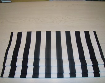 Black and White Striped Faux Roman Shade Valance Window Treatment Bedroom Bathroom Living Room Kitchen Dining Room Office Laundry