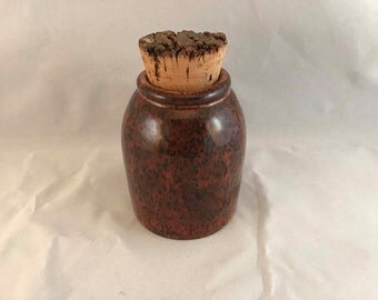 Small Brown Stash Jar with Cork
