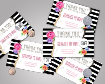 Scratch Off Card - 5 cards, fully customize