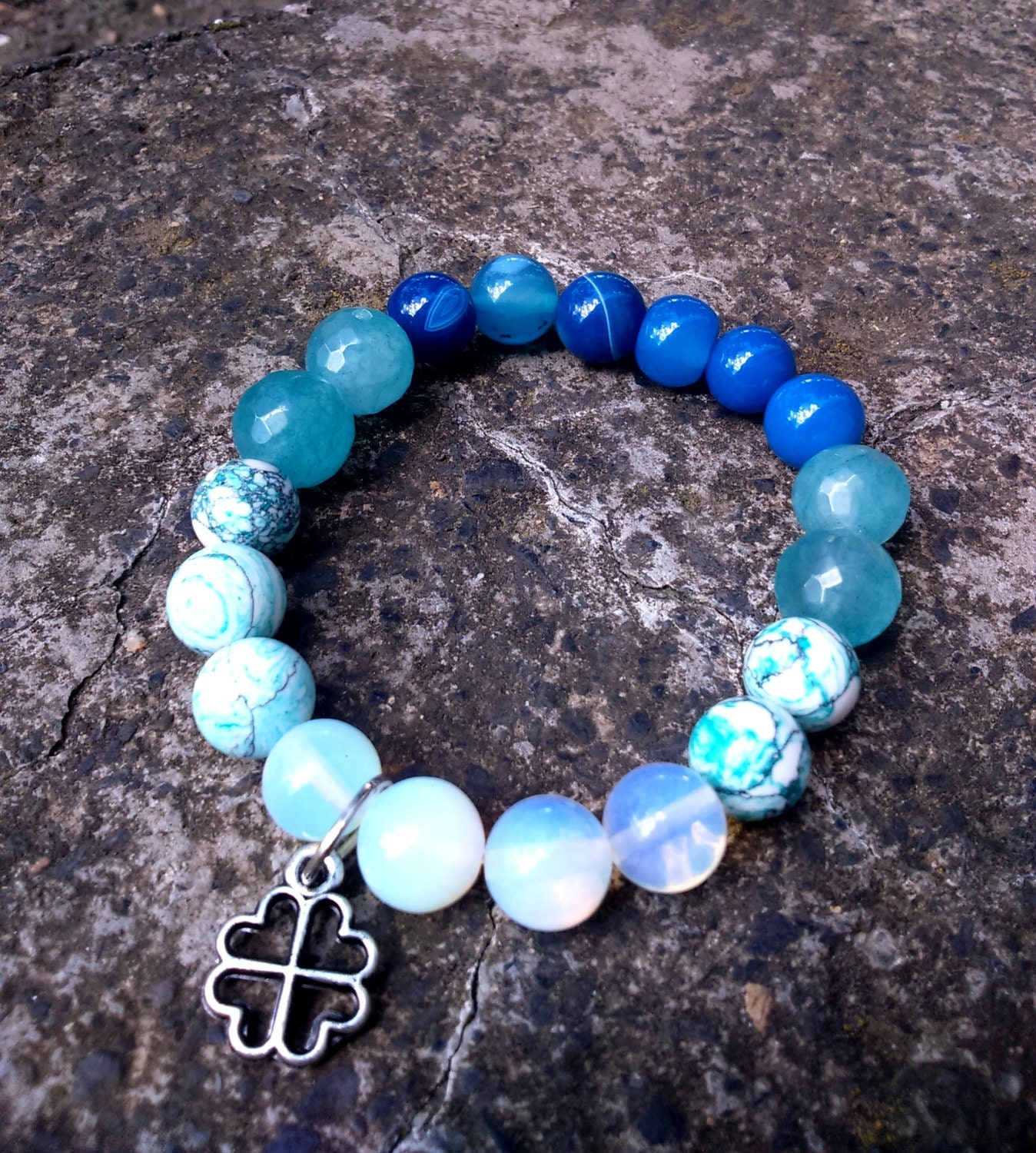 Pisces Bracelet Charms Moonstone Bracelet by KoroniArtStudio