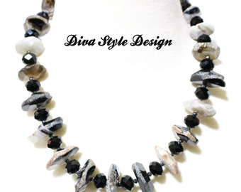 Chunky Banded Agate Statement Necklace