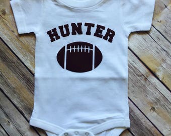 Football Wool Felt Baby Onesie or T-shirt