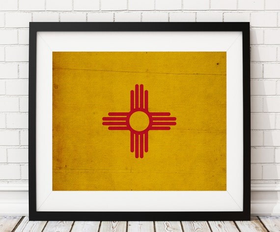 New Mexico Flag Art New Mexico Flag Print Flag Poster State