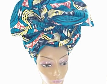 African Head Wrap/African Fabric/Ankara Fabric / African Hair Wraps / African Head Wraps / African Head Ties / Ankara Fabric Scarves - TQ12