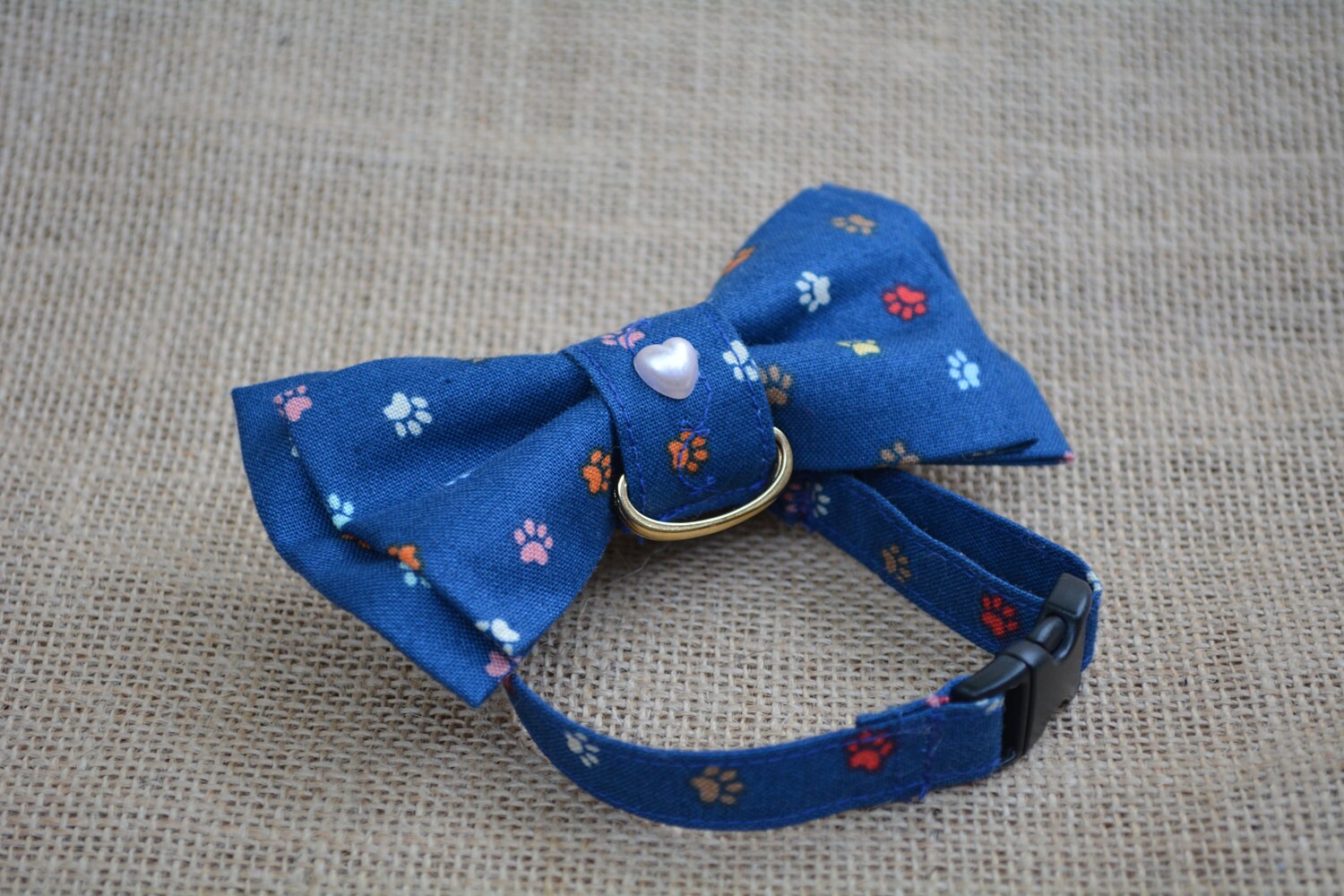Blue cotton bow tie