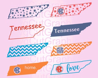 Tennessee SVG Files, Svg Files, Svg Monogram Frames, SVG Cutting Files, Svg Files for Cricut, Silhouette SVG Files, Cricut Svg Files