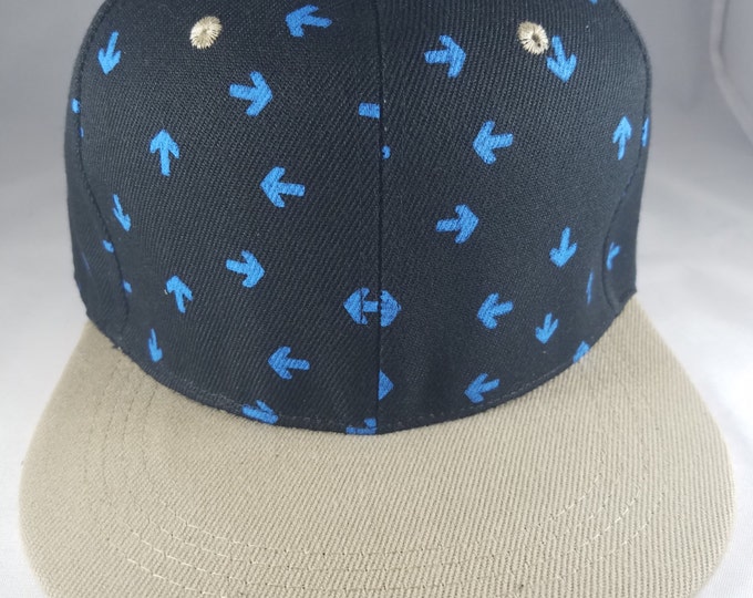 Beige with Blue Arrow Snapback Hat