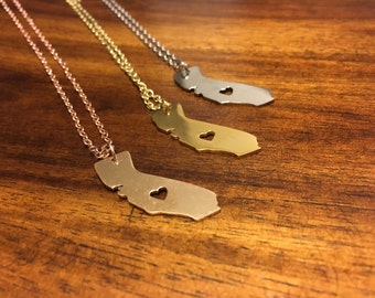 California Necklace - California Pendant - California Charm - California Outline - California Jewelry - Cali Necklace - Cali Jewelry - Cali
