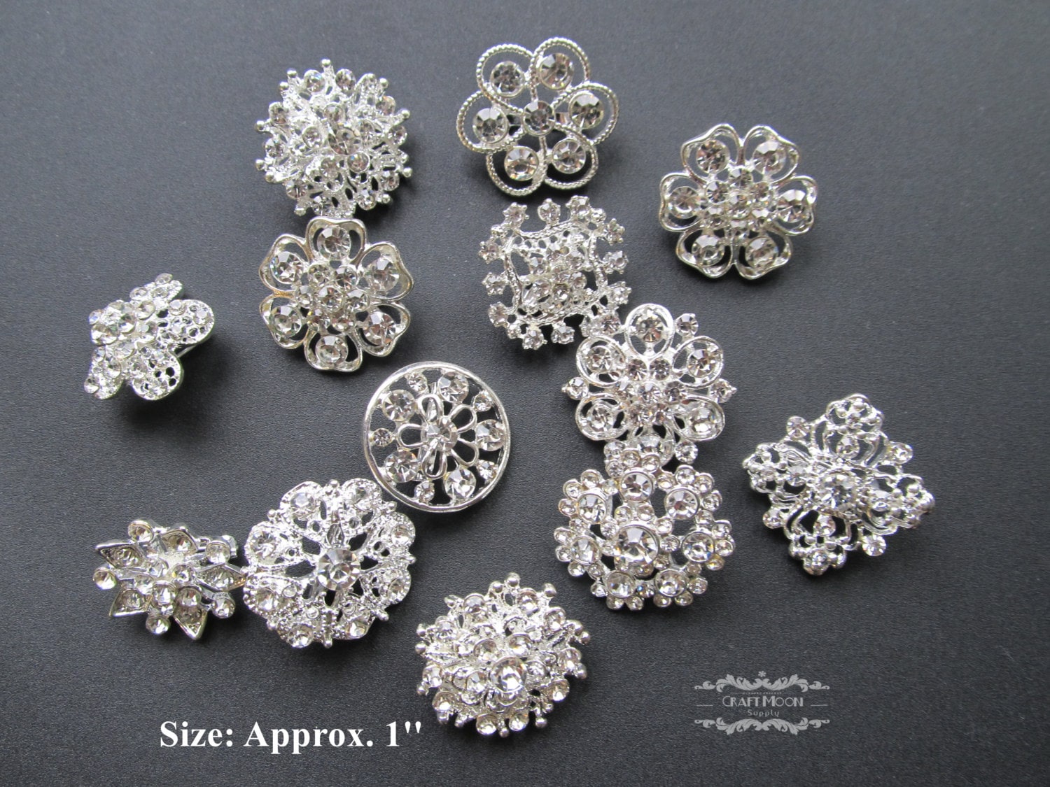 32 PCs Rhinestone Brooch Lot Mixed Wholesale Silver Pin Pearl