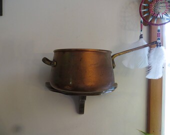 Copper Pot with two solid brass handles