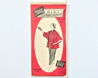 RARE FF 1950s B34 Italian Designer Biki Dress, Blouse & Jacket Sewing Pattern : Bestway D.1.923
