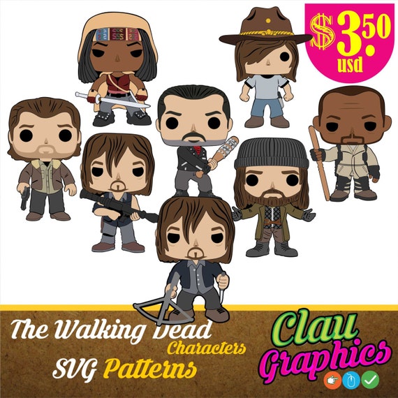 Download The Walking Dead Cartoons SVG patterns amazing details for