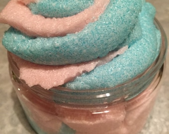 Sugar scrub, cotton candy whipped sugar scrub, moisturizer for dry skin, gift for friend, gift for women, gentle sugar scrub, body scrub