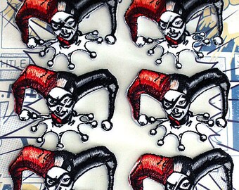 Batman Harley Quinn, 6 Pc Set, Officially Licensed DC Comics Originals, Iron-on / Sew-on, 1.5' X 2' Embroidered Patch