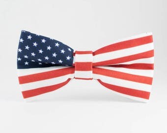 Mens Bow tie USA Flag Bowtie Unique BowTie Handmade BowTie Patriotic Bow Tie Stripes Bow Tie American Flag BowTie Proud Bow Tie Gift for him