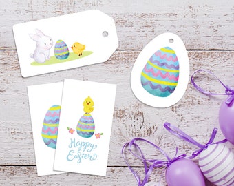 Easter labels, Easter gift tags, Easter egg print, easter card, DIY easter, easter printable, printable easter, easter prints, baby chick,